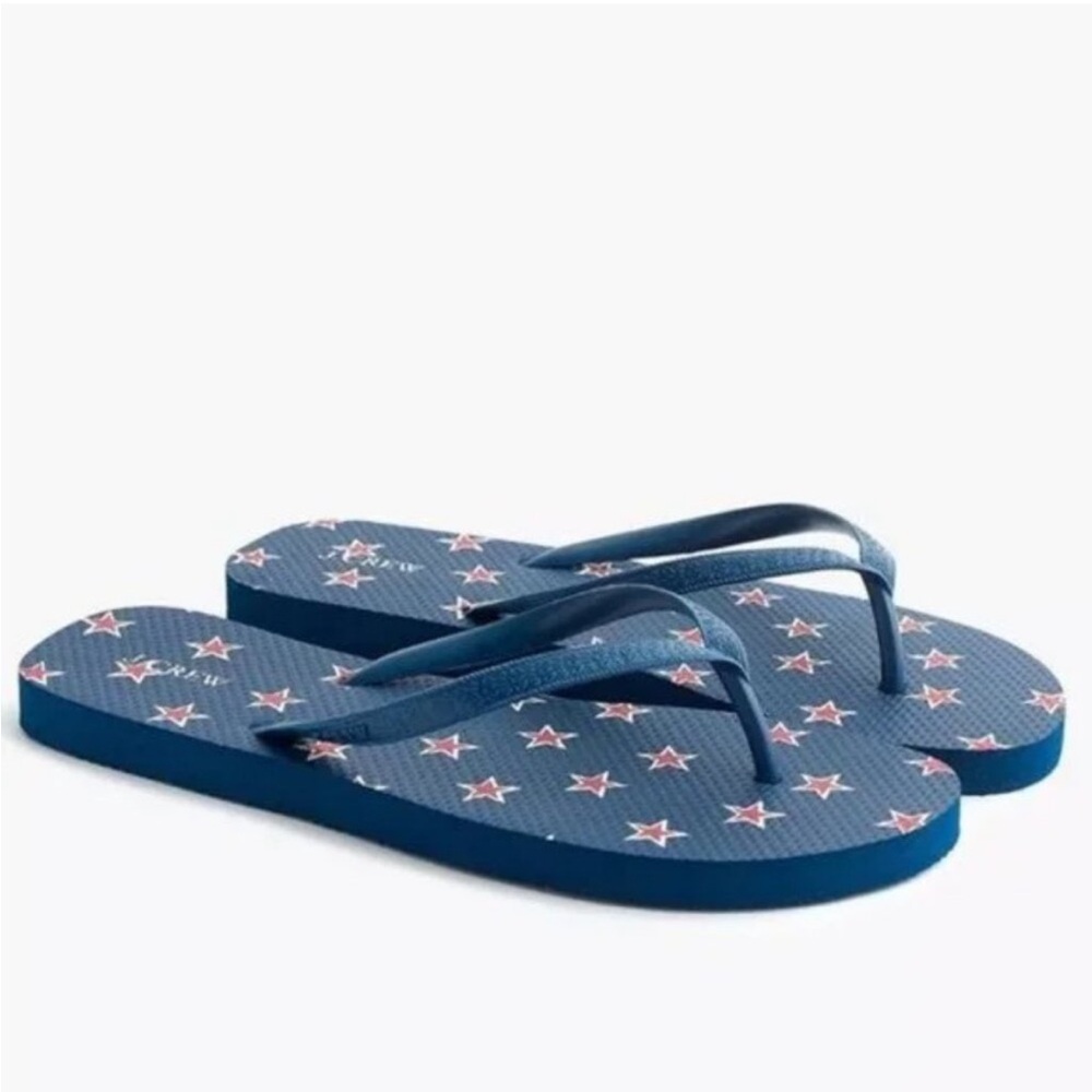 NWT J Crew Star Print Flip Flops size 8